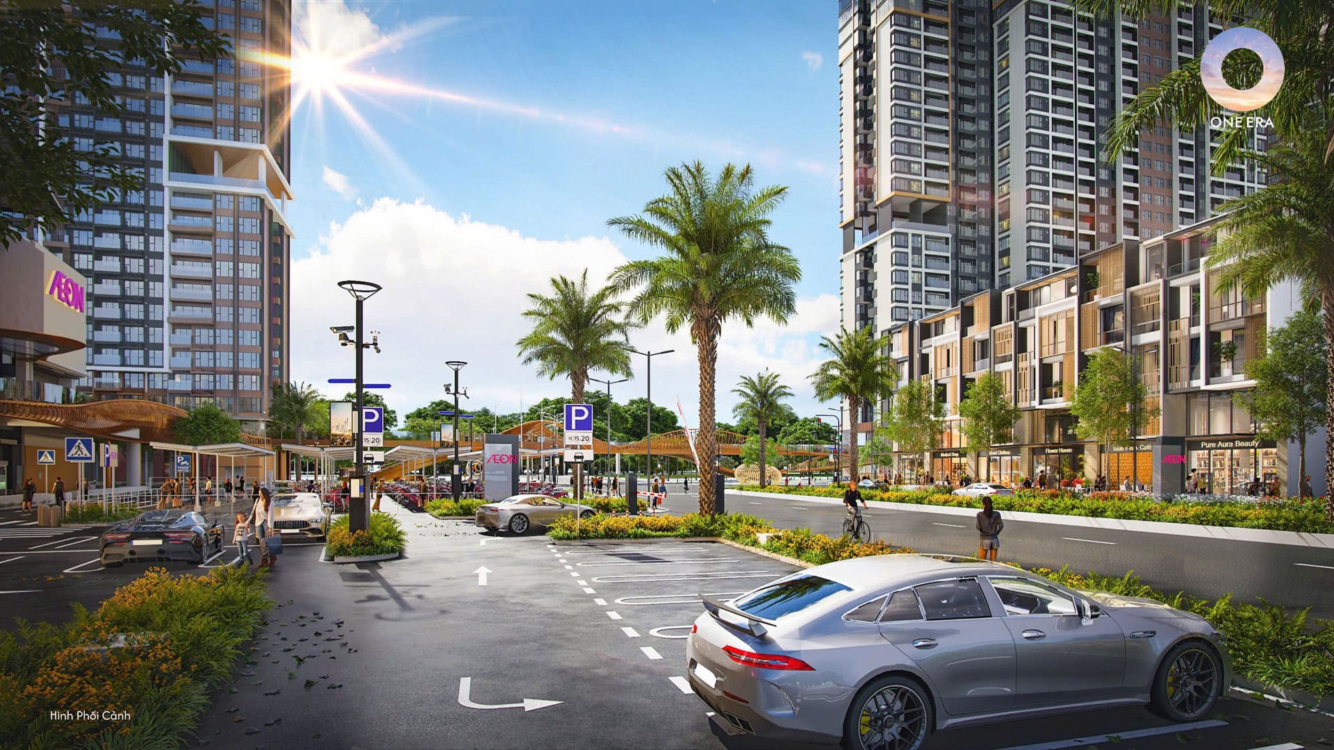 Đại siêu thị Aeon Mall được tích hợp ngay trong lòng khu đô thị One Era, mang đến những trải nghiệm mua sắm và giải trí đẳng cấp cho cộng đồng cư dân.
